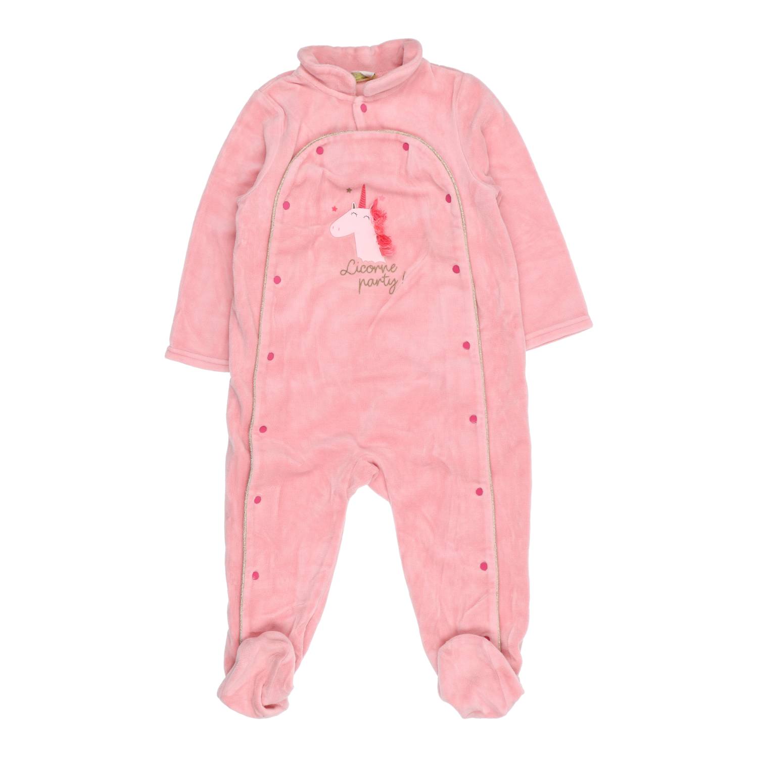 pyjama en velours rose – 24 mois